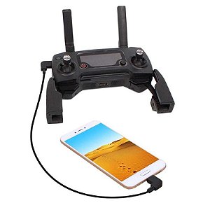 Cabo OTG Controle Remoto Drone DJI - Micro USB x USB Tipo C