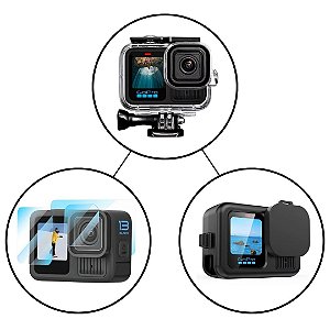 Kit para GoPro Hero13 Black - Caixa Estanque, Capa e Película