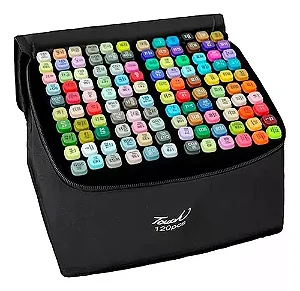 Caneta Touch 2 pontas - Kit 120 cores