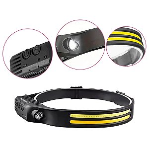 Lanterna de Cabeça LED Recarregável com 350 Lúmens – Ideal para Atividades Noturnas