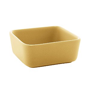 Bowl de Porcelana Quadrado Amarelo Matt 9 cm - Bon Gourmet