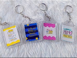 Chaveiro Acrílico Dupla Face  Transparente 3x4cm