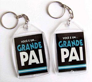 Kit 30 Chaveiros Dupla Face Transparente de Acrílico 3x4cm