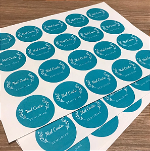 1000 Adesivos Redondos 4x4cm de Destacar Personalizados
