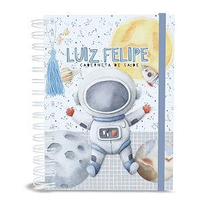 Caderneta de Saúde A5 Personalizada Astronauta Menino