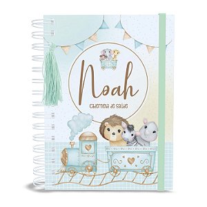 Caderneta de Saúde A5 Personalizada Safari Trenzinho Menino