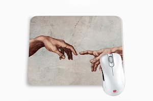 Mouse Pad Retangular Dedo de Deus Michelangelo