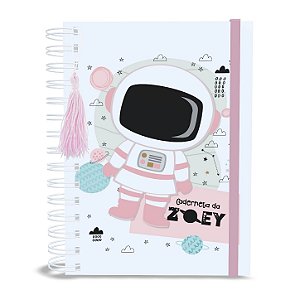 Caderneta de Saúde A5 Personalizada Astronauta Menina
