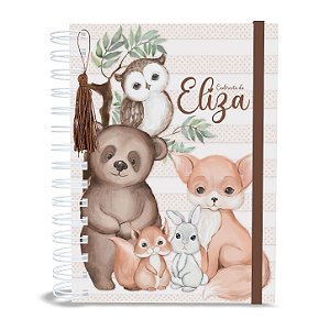 Caderneta de Saúde A5 Personalizada Safari Animais Aquarela Unissex