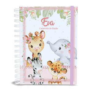 Caderneta de Saúde A5 Personalizada Safari Delicado Menina