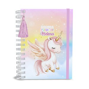 Agenda Escolar Personalizada 2026 - Unicórnio - Menina