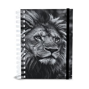 Agenda Gospel Cristã 2026 - Leão Preto e Branco - 1 versículo por dia