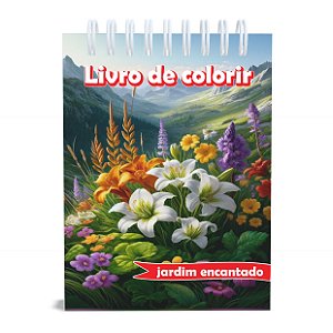 Livro de Colorir Jardim Encantado, Capa Dura, A5, 50 desenhos, 120g, Acetato