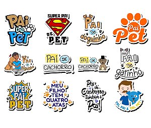 90 Apliques para Laços e Gravatinhas Pet, Dia dos Pais Pai de Pet Frases