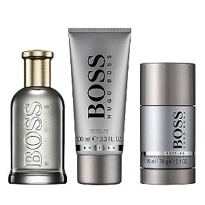 Kit Hugo Boss Bottled Perfume EDP + Des + Gel Selo Adipec