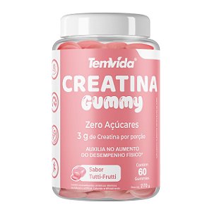 Creatina Gummy Zero Açúcares 3g de creatina 60 gomas