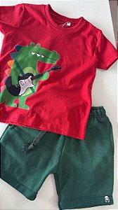 Conjunto Masculino Jacaré Vermelho