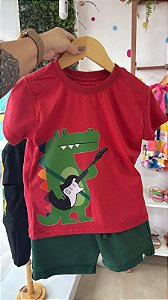 Conjunto Masculino Jacaré Vermelho