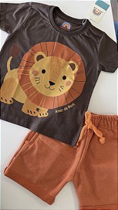 Conjunto Masculino Leão Marrom