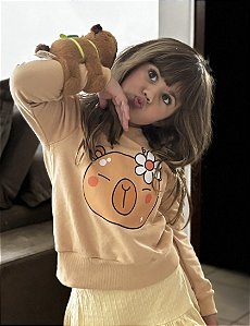 Blusa Moletom Capivara - 02, 04 e 06 anos