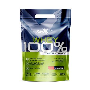 Whey Concentrado Sabor Morango - Sachê 900g
