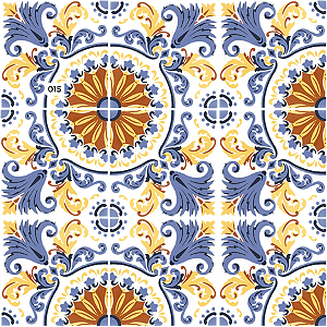 Kit de Azulejos Decorados 8 - 9 Peças - Modelo 015