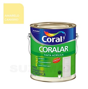 Tinta Acrílica Amarelo Canario Coralar 3,6L