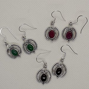 Brincos em Prata 925 com Pedras Naturais