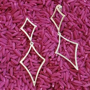 Brincos em Prata 925 em forma de Losango