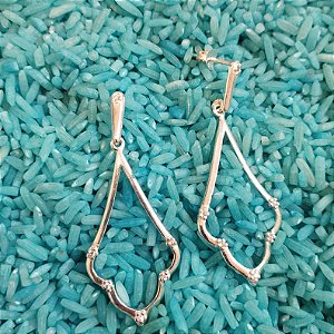 Brincos em Prata 925 com detalhe em Zircônias