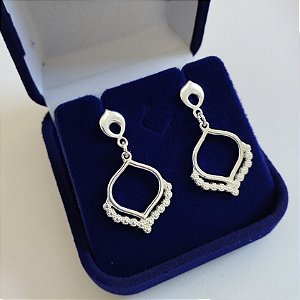 Brincos em Prata 925 - Gotas enfeitadas