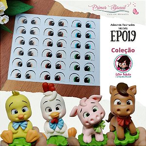 Olho Adesivo Resinado - EP019 - Cores  Castanho Claro, Castanho Escuro, Verde e Azul - Coleção Ester Paixão
