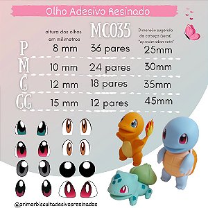 Olhos Adesivos Resinados - MC035 Pokemon
