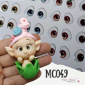 Olhos Adesivos Resinados MC049 - Castanho Escuro, Castanho Claro, Verde e Azul