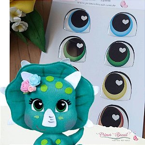 Olhos Adesivos Resinados MC068 - Cores Castanho, Verde, Azul e Amarelo