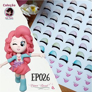 Olhos e Boca - Adesivos Resinados EP026 - Coleção Ester Paixão