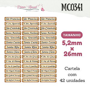 Placas Adesivas Resinadas MC0341 Santinhos e Anjos 5,2mm x 26mm
