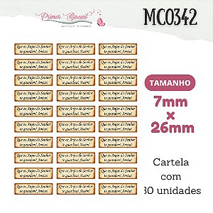 Placas Adesivas Resinadas MC0342 Frase Anjos 7mm x 26mm