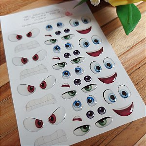 Olhos e Bocas Adesivos Resinados MC013MD- Divertidamente