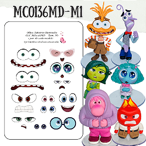 Adesivos Resinados MC0136MD Divertidamente Todos os Personagens