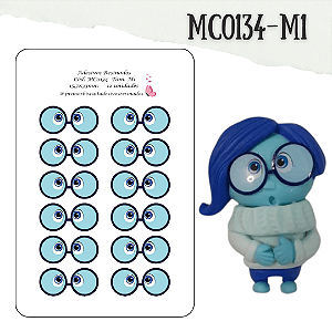 Óculos Adesivos Resinados MC0134-M1 Tristeza - Tamanho M1 - Molde Feh Biscuit