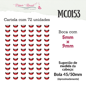 Bocas Adesivas Resinadas M0153 - Boca com 5mm x 9mm