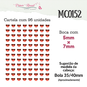 Bocas Adesivas Resinadas M0152 - Boca com 5mm x 7mm