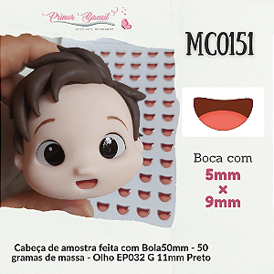 Bocas Adesivas Resinadas M0151 - Boca com 5mm x 9mm