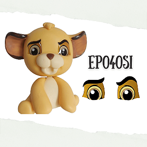 Olhos Adesivos Resinado EP040Si - Cartela com olhos do Leãozinho