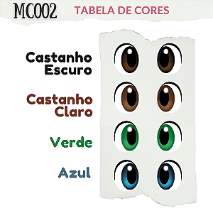 Olhos Adesivos Resinados - MC002U - Cores Únicas
