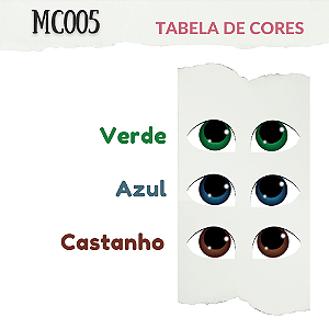 Olhos Adesivos Resinados - MC005U - Cores Únicas