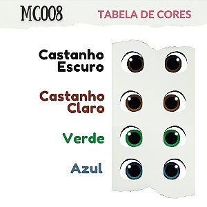 Olhos Adesivos Resinados - MC008U - Cores Únicas