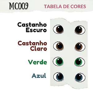 Olhos Adesivos Resinados - MC009U - Cores Únicas