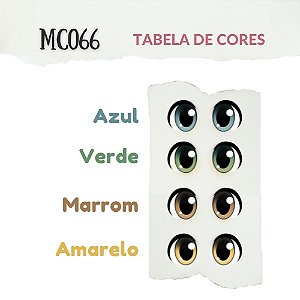 Olhos Adesivos Resinados MC066U - Cartela com cor única